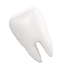 3D White Tooth Isolated Background