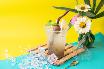 Plum and lemon cold drink, street drink