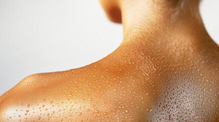 Beautiful Woman With Moisturized Skin. Natural Beauty and Hydration Concept
