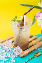 Plum and lemon cold drink, street drink