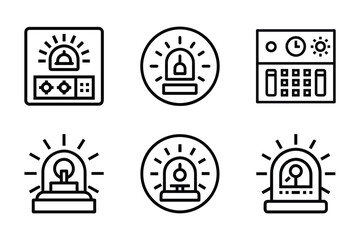 Alarm icon bundle set in vector style