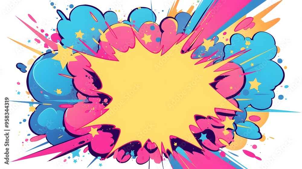 Wall mural abstract colorful explosion background with copy space