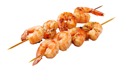 Grilled shrimp on skewers PNG