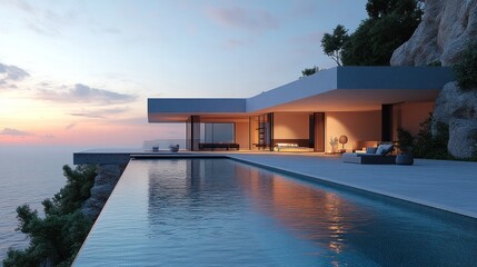 Modern Cliffside Villa with Infinity Pool