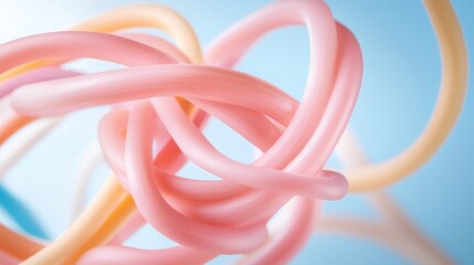 Close-up of a flexible rubber band twisted into various shapes, representing adaptability and resilience.