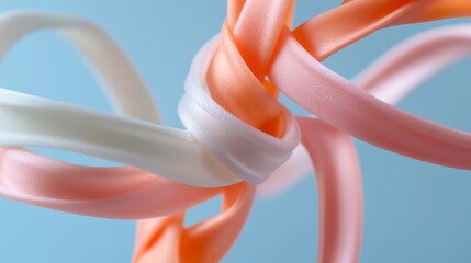 Close-up of a flexible rubber band twisted into various shapes, representing adaptability and resilience.
