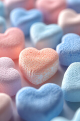 Obraz premium Assorted Pastel Marshmallows Background