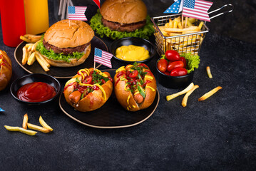 Traditional American food for celebrating July 4 Independence Day