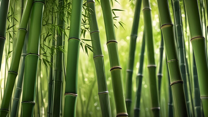 Bamboo forest background with dappled light