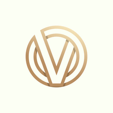 Initial OV or VO Logo design, Monogram Letter O with V combination, vector Illustration