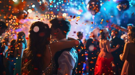 Picture a prom night with confetti falling on the dance floor, creating a sparkling and memorable evening for the students.