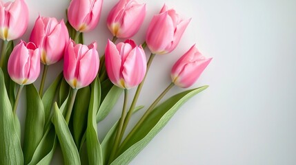 Fototapeta premium A Stunning Display of Pink Tulips Celebrating Spring Beauty