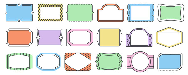 Banner icon. Label shape icons set. Decorative frame. Vector