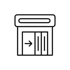 Garage outline icons, minimalist vector illustration ,simple transparent graphic element .Isolated on white background