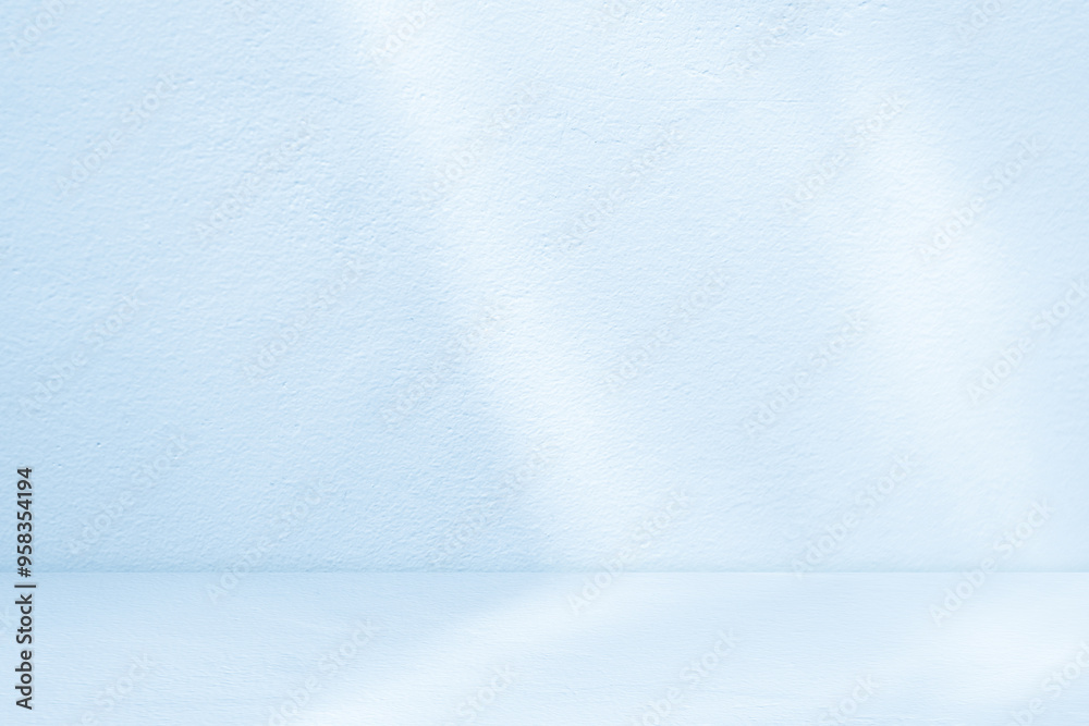 Aufkleber blue background studio with gradient white light on podium stage for product display present,empty b
