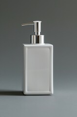 White Ceramic Soap Dispenser with Silver Pump