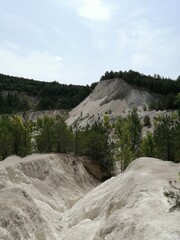 Abandoned stone-pit (quarry) in the forest near Gyenesdias, Hungary