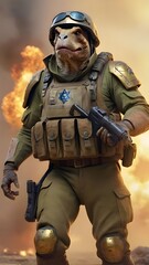 Fototapeta premium soldier in camouflage, Jewish soldier 