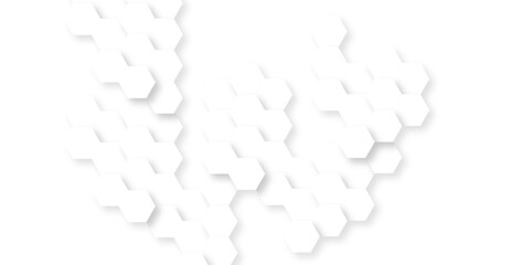 Background with white lines hexagon. Abstract vector polygonal pattern background with hexagon. White hexagon light and shadow abstract background. Futuristic abstract honeycomb technology background.