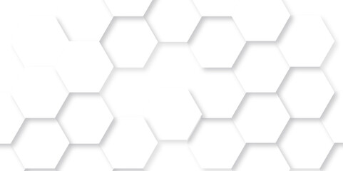 Background with white lines hexagon. Abstract vector polygonal pattern background with hexagon. White hexagon light and shadow abstract background. Futuristic abstract honeycomb technology background.