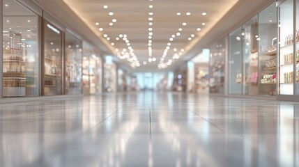 Fototapeta premium 3D rendering of a department store with a blurred wide angle background featuring bokeh effects