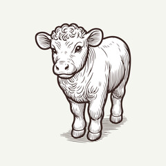 Unique Hand Drawn Cow Sketch