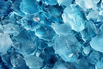 Fototapeta premium Crushed ice forming a refreshing cool background texture