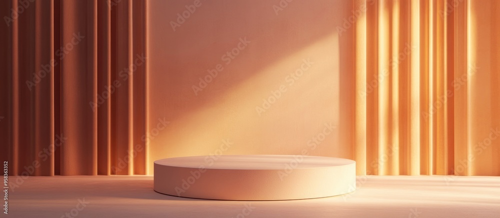 Poster Elegant background featuring a 3D podium designed for branding presentations with clear lighting and shadows 3D rendered illustration