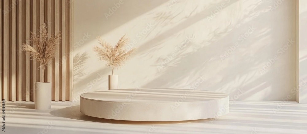 Poster minimalistic clean product pedestal abstract concept empty space mockup scene 3d render