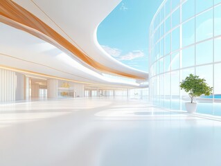 Zaha Hadidinspired fluid form cultural center  in a dynamic, wideangle shot with dramatic curves and sleek, futuristic design elements under bright natural light