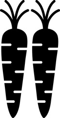 Black and white carrots vector illustration