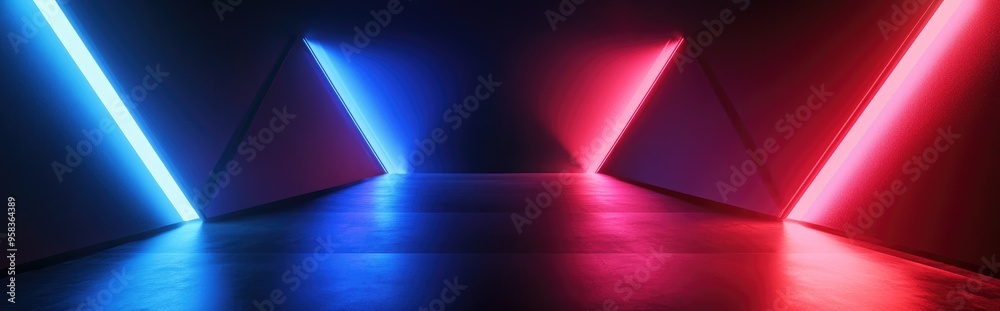 Poster Minimalistic geometric abstract backdrop 3D rendering