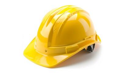 Fototapeta premium Yellow safety helmet isolated on white background.