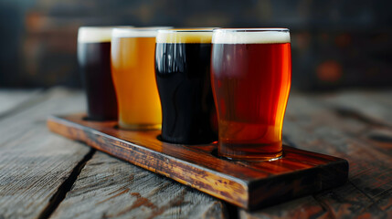 Craft Beer Flight Tranquil Rock Garden Colorful
