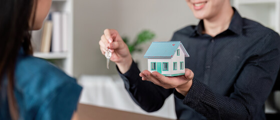 Handing over keys as a symbol of property acquisition