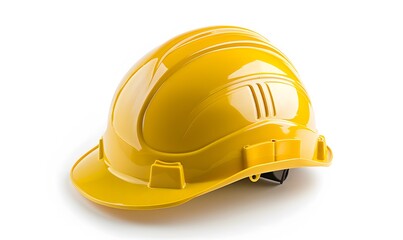 Fototapeta premium Yellow safety helmet isolated on white background.
