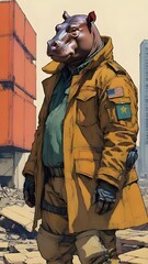 Hippopotamus american worker 