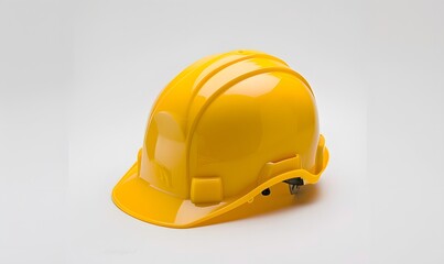 Fototapeta premium Yellow safety helmet isolated on white background.