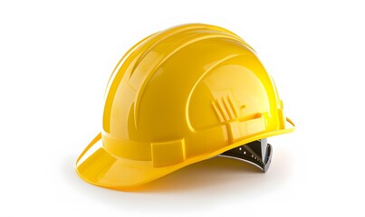 Fototapeta premium Yellow safety helmet isolated on white background.