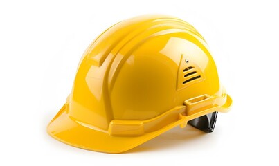 Fototapeta premium Yellow safety helmet isolated on white background.