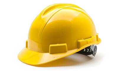 Fototapeta premium Yellow safety helmet isolated on white background.