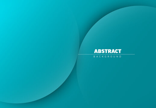Abstract teal background made from two relief circles with place for your text