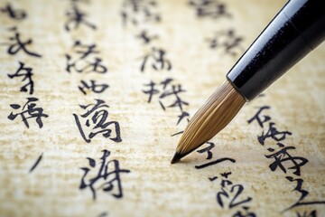 Chinese Calligraphy with Ink Brush