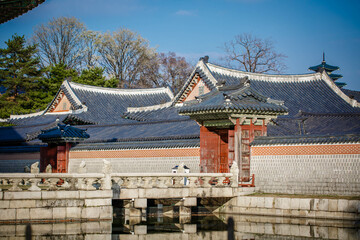 Naklejka premium Gyeongbokgung Palace is the palace of Joseon Dynasty. South Korea. Seoul 
