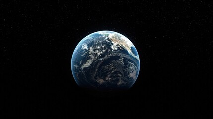 Obraz premium Show the horizon from a distant space probe, capturing the planet as a small but vibrant object against the expansive blackness of deep space