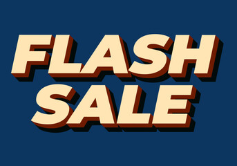 Flash sale. Text effect in 3D style for digital or pint promotion