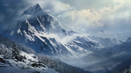 Obraz premium Winter mountain landscape