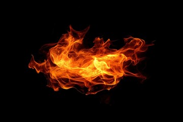 Fototapeta premium Fire flames on black background. Fire burn flame isolated, abstract texture. Flaming effect with burning fire , ai