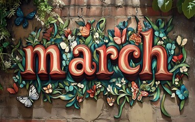 Fun Typography Month Names - "march"