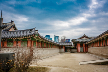 Fototapeta premium Gyeongbokgung Palace is the palace of Joseon Dynasty. South Korea. Seoul . Architecture of Korea